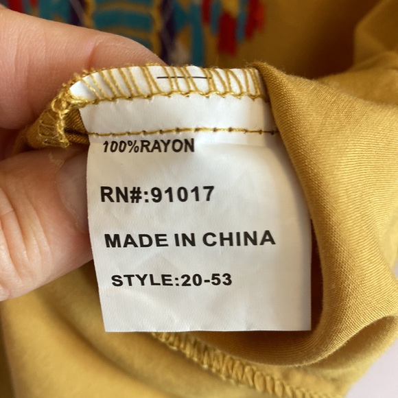 Luna Moon tunic with embroidery, size L, mustard color - Picture 7 of 8